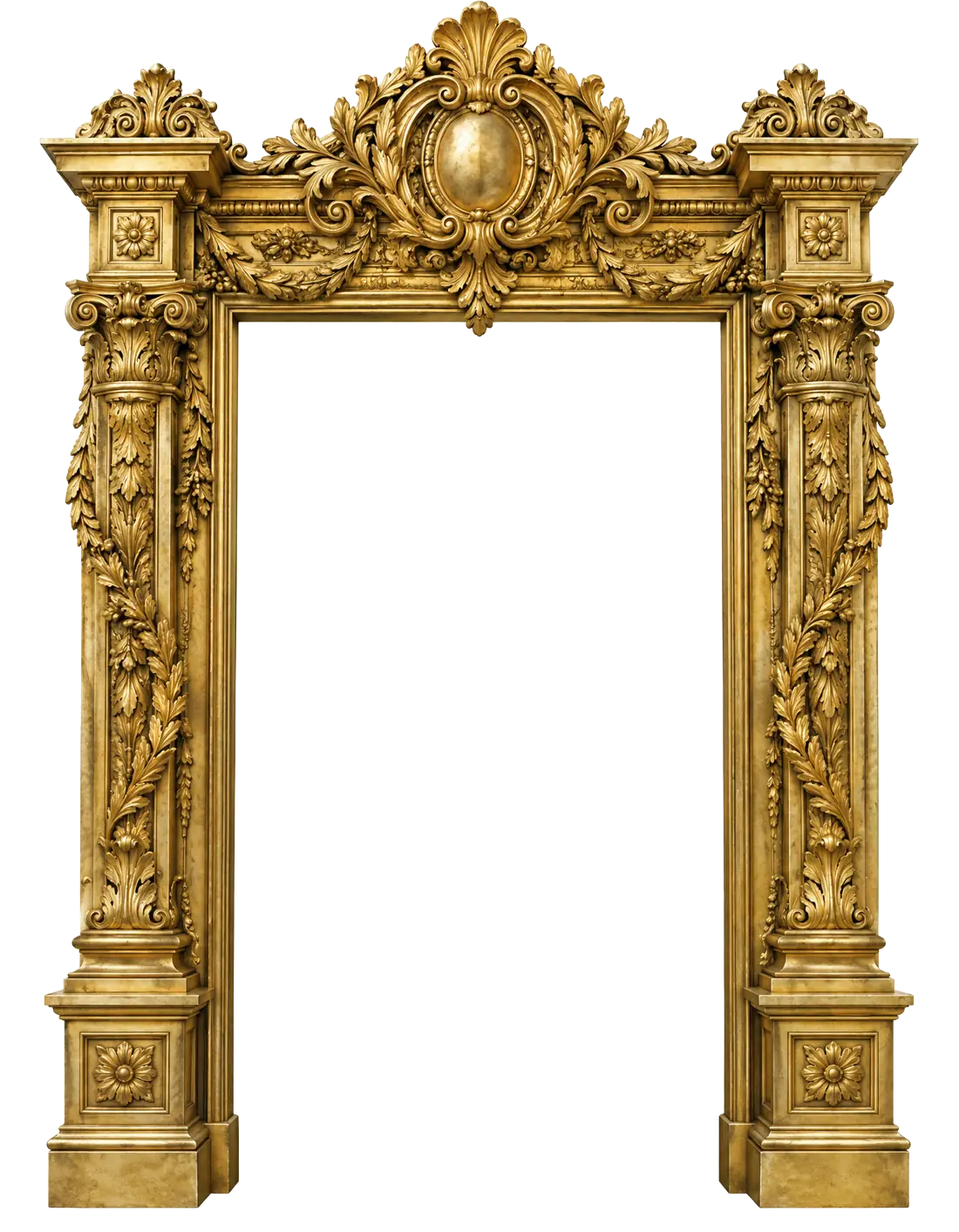 Ornate carved gold museum portal
